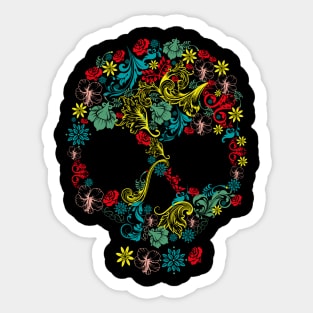 Skull of floral beauty Sticker